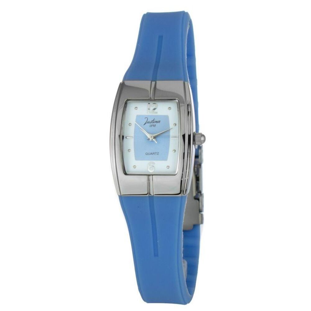 JUSTINA Rubber Strap Dress Watch Women Blue Watches